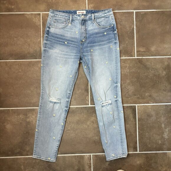 Driftwood Gizelle Dizzy Daisy High Waist Distressed Mom Jeans Womens Size 30x27 - Picture 1 of 8